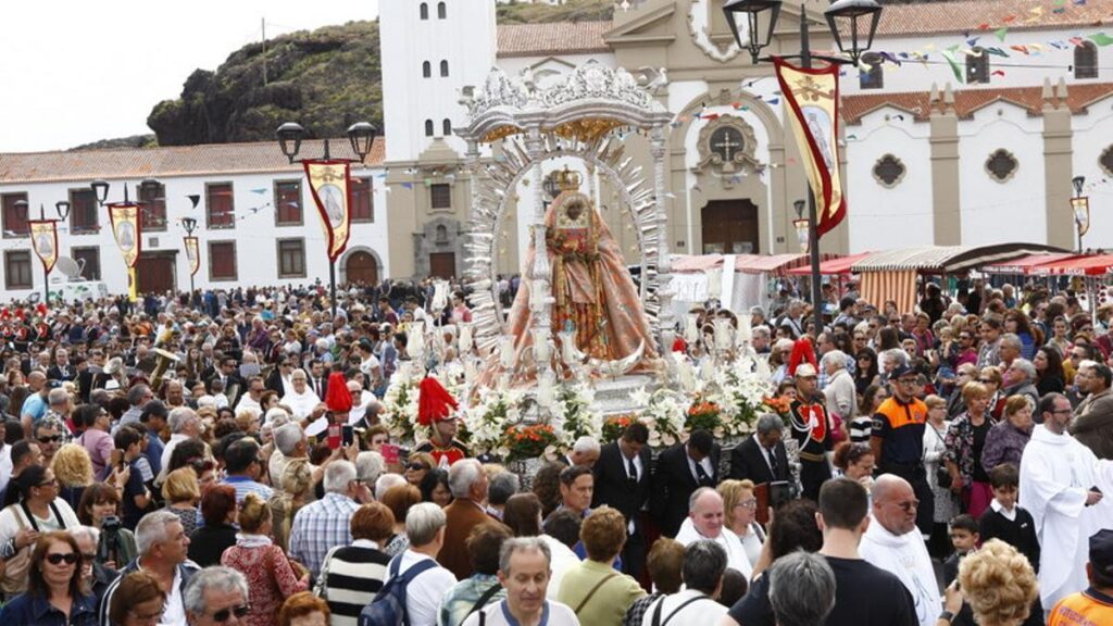 celebrations during feast of the virgin of candelaria, tenerife