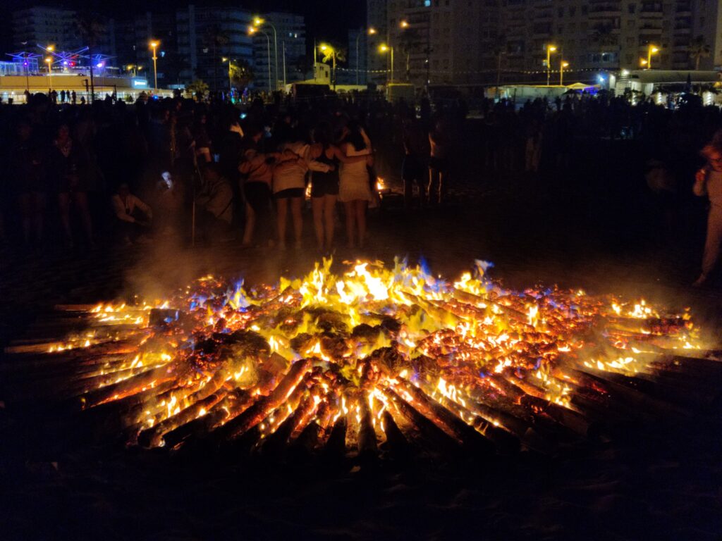 bonfire on beach during san juan night